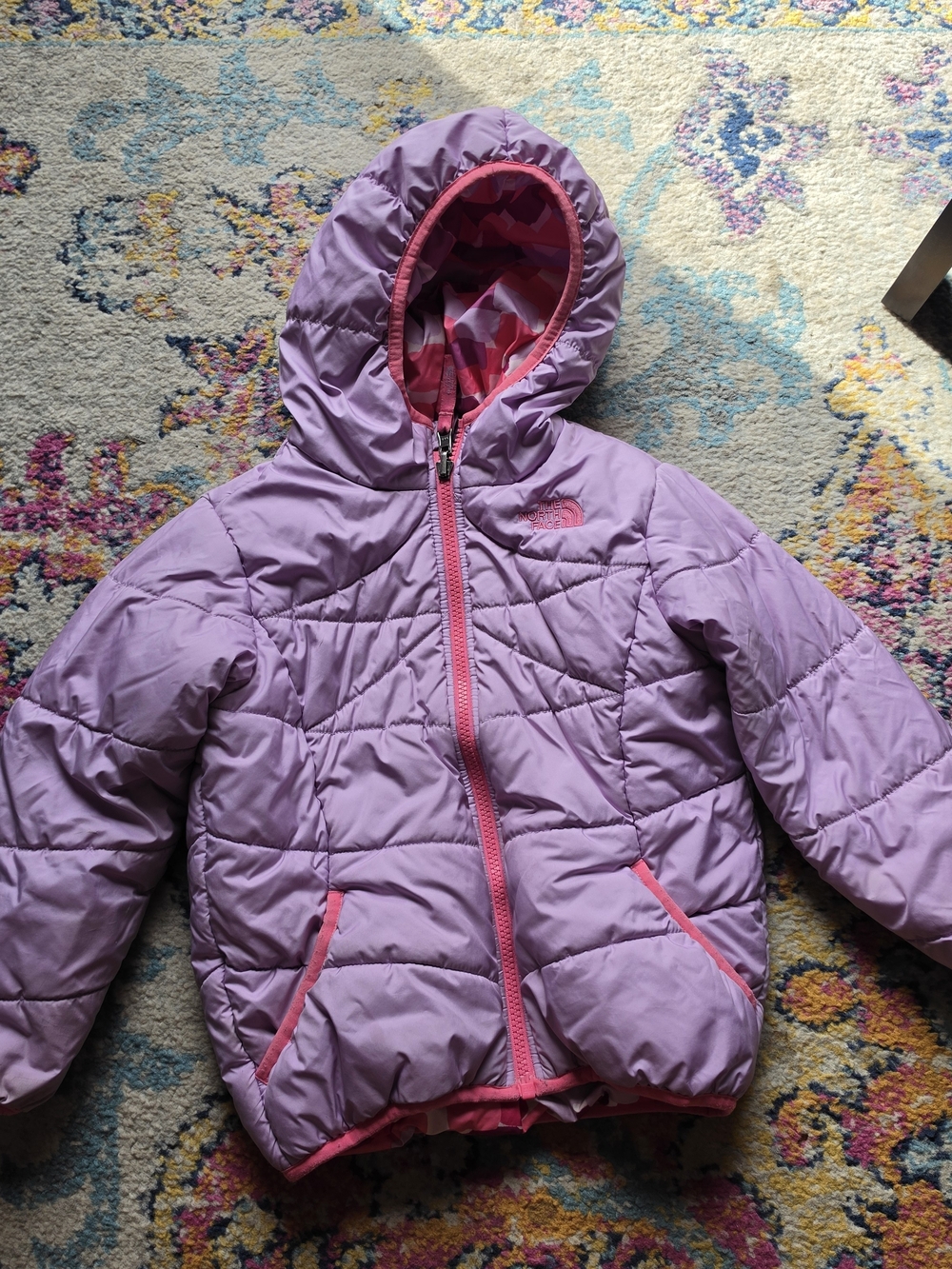 The North Face Girls' Lavender Puff Hooded Jacket